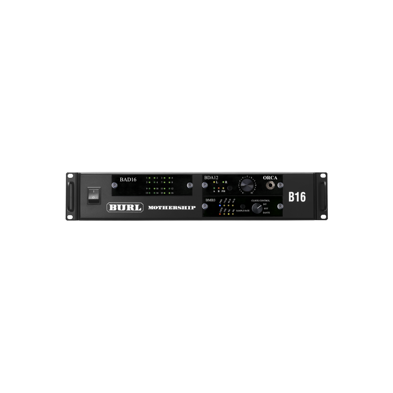 Burl Audio B16-BMB3-DANTE MOTHERSHIP 3, BAD16 con 16 entradas, BDA12 con 10 salidas + 2 Salidas Control Monitoreo ORCA