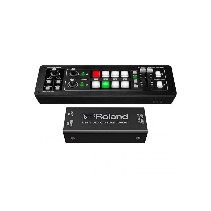 V-1HD STR Kit que incluye la Video Switcher V-1HD + Capturadora de video para Streaming por ROLAND