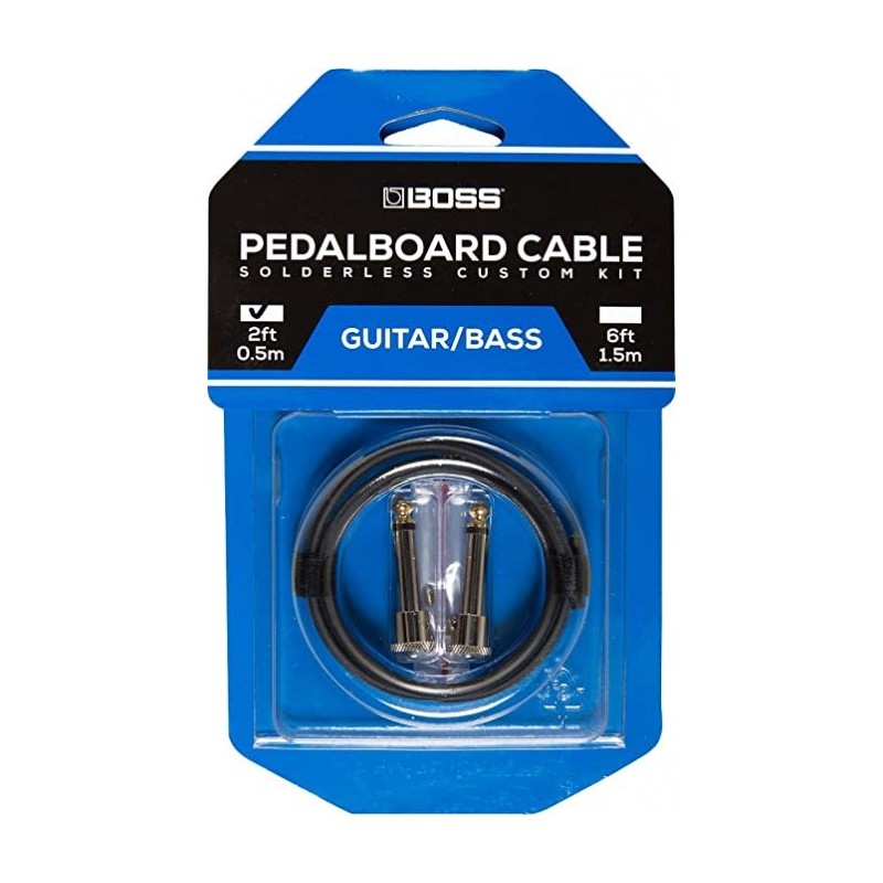 BCK-2 Kit para armar cable s/soldadura incluye: 1x cable 2', 2 conectores plug punta chapa de oro 24k por BOSS