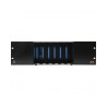 6 space 500 series lunchbox rack w/power supply 48v