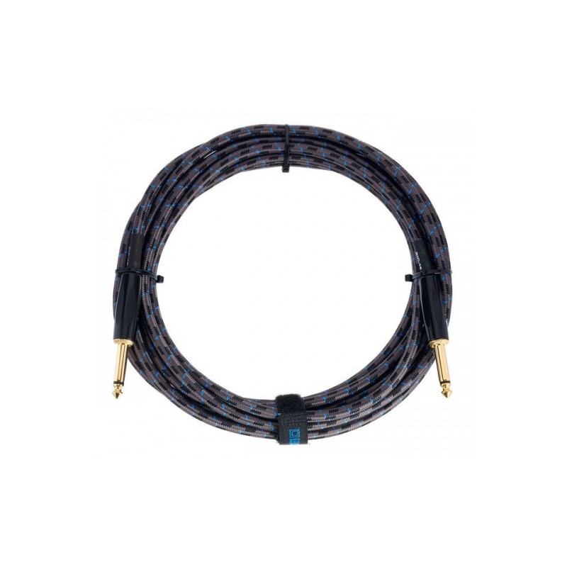 BIC-15 Cable de instrumento Boss serie GOLD longitud 15 ft / 4.5m plug's rectos 6.3mm chapa de oro 24k c/recubrimiento de tela p