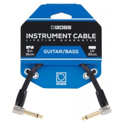BIC-PC Cable de instrumento Boss serie GOLD longitud  6-inch/15 cm plug's angulo recto 6.3mm chapa de oro 24k c/recubrimiento de