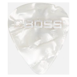 BPK-12-WT Plumillas (picks) para guitarra Boss de celuloide americano  delgado paquete con 12 pzs. acabado  blanco aperlado  gro