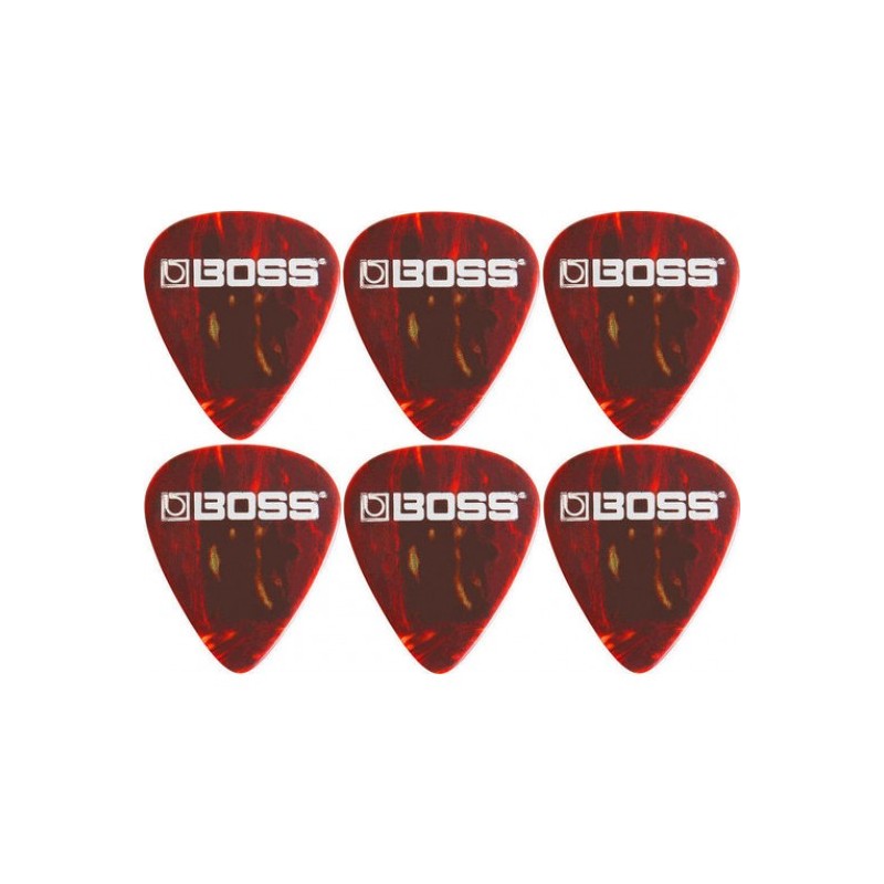 BPK-72-ST Plumillas (picks) para guitarra Boss de celuloide americano delgado paquete con 72 pzs. acabado shell (rojizo) grosor 
