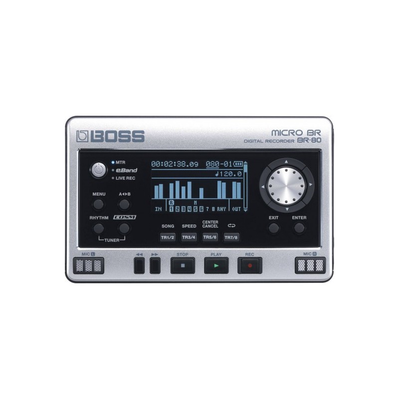 BR-80 Grabador Digital de bolsillo de 8 tracks portátil para guitarristas por BOSS