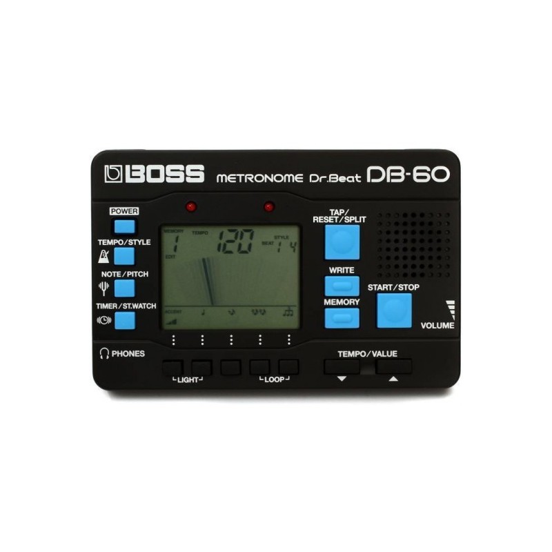 DB-60 Metrónomo "Dr. Beat" Boss con 8 patrones de ritmo y afinador. por BOSS