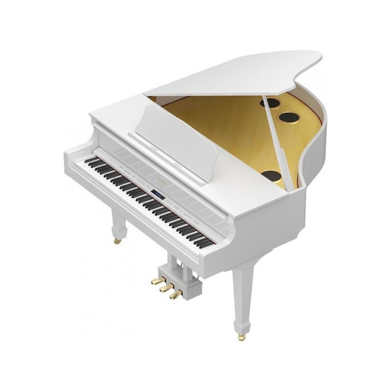 GP-609-PW Gran Piano Digital Clásico 1.5 m de largo c/bluetooth imitacion marfil color blanco por ROLAND