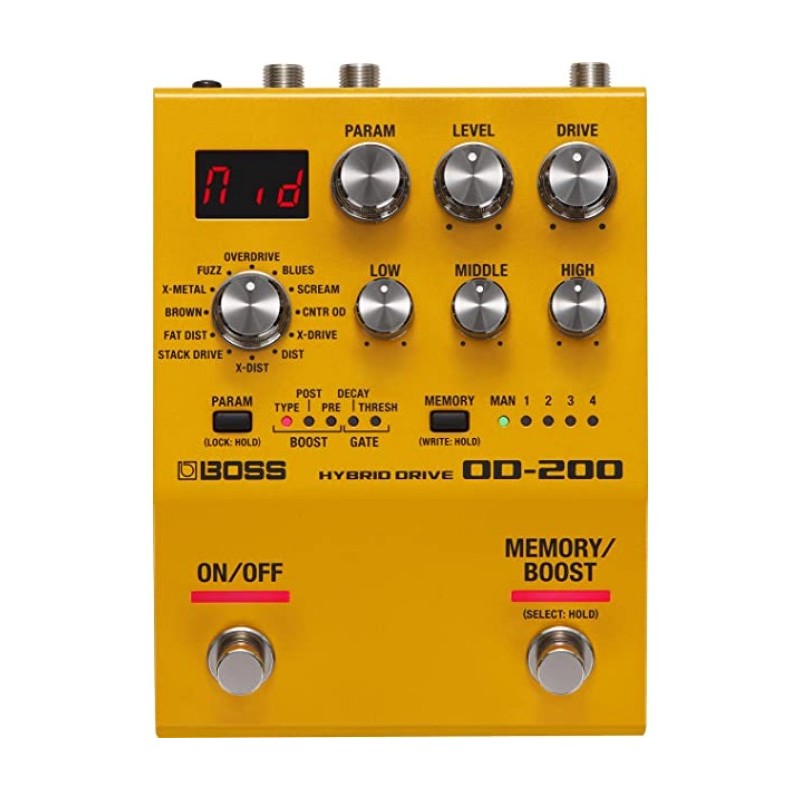 OD-200 Pedal compacto OverDrive con distorsión con 12 modos y cualquier overdrive que se pueda imaginar. por BOSS