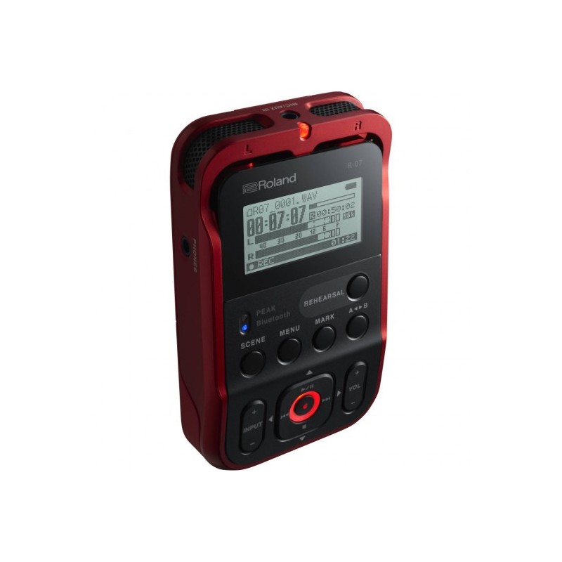 R-07-RD Grabadora de Audio Portatil c/Bluetooth   24bits / 96 kHz color rojo por ROLAND