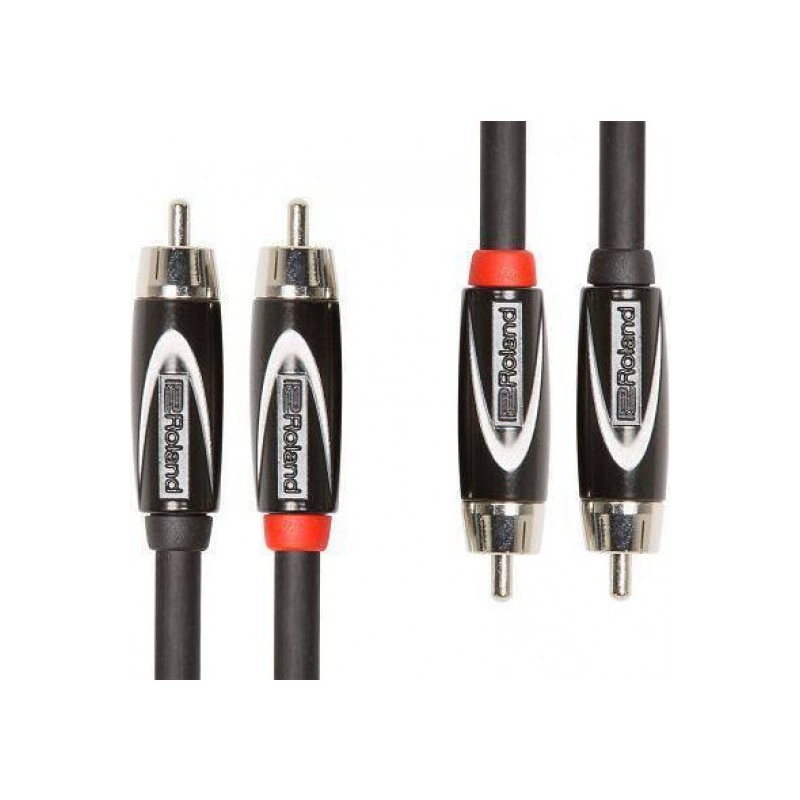 RCC-10-2R2R Cable Roland serie Black (cable doble) conectores RCA 3 mts. por ROLAND
