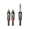 RCC-10-TR2R Cable Roland serie Black (cable inserción) conector TRS plug  6.3mm - 2 conectores RCA 3 mts. por ROLAND