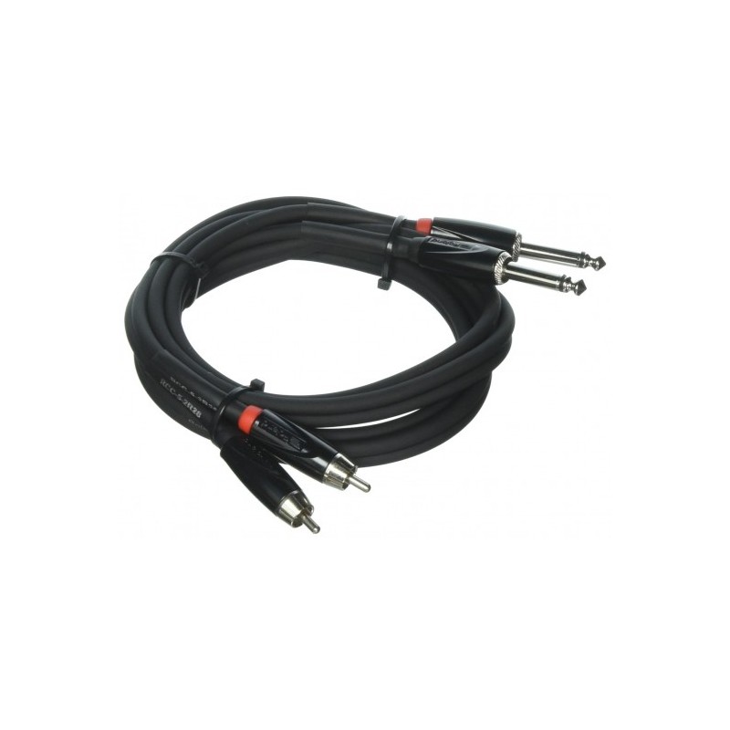 RCC-15-2R28 Cable Roland serie Black (cable doble) 2 coneectores TR plug 6.3mm - 2 conectores RCA 4.5 mts. por ROLAND