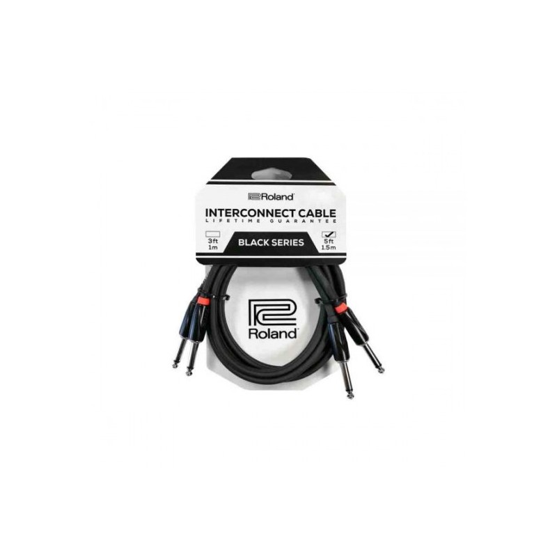 RCC-3-2814 Cable Roland serie Black (cable doble) conector TR - TR plug 6.3mm  1 mts. por ROLAND