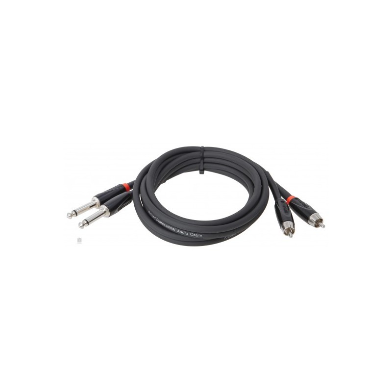 RCC-3-2R28 Cable Roland serie Black (cable doble) 2 coneectores TR plug 6.3mm - 2 conectores RCA 1 mts. por ROLAND