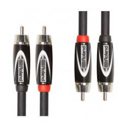RCC-3-2R2R Cable Roland serie Black (cable doble) conectores RCA 1 mts. por ROLAND