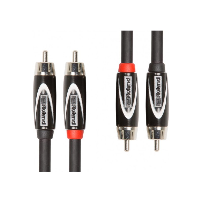 RCC-3-2R2R Cable Roland serie Black (cable doble) conectores RCA 1 mts. por ROLAND