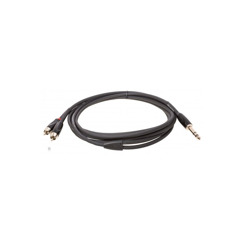 RCC-5-TR2R Cable Roland serie Black (cable inserción) conector TRS plug 6.3mm - 2 conectores RCA 1.5 mts. por ROLAND