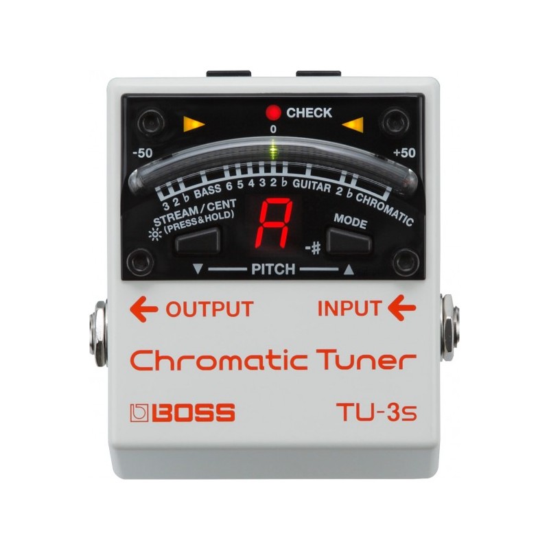 TU-3S Afinador Cromático s/pedal p/guitarra y bajo (blanco) por BOSS